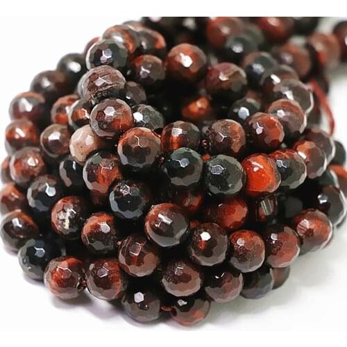 Natural red tiger eyes stone 4mm 6mm 8mm 10mm 12mm 14mm faceted round loose beads elegant jewelrt making 15 inches A03