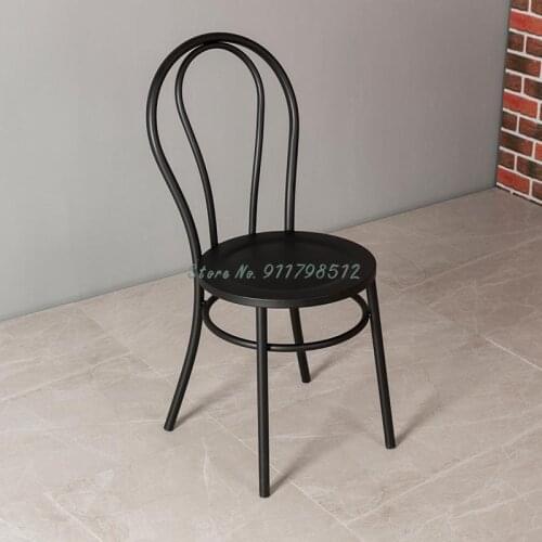 Nordic wrought iron chair modern minimalist household backrest dining chair personality metal desk chair dressing table makeup