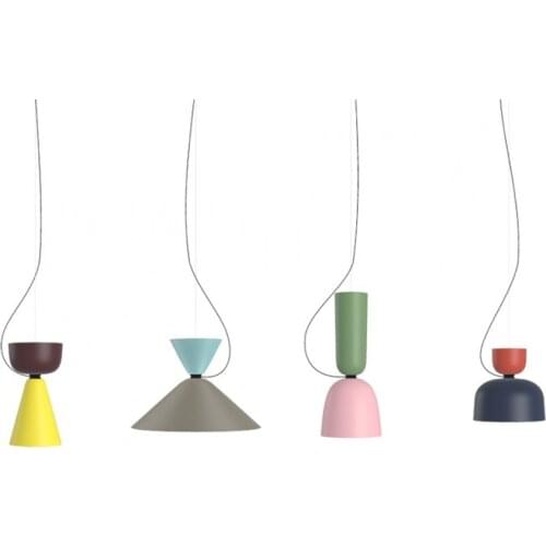 Nordic Color Stitching Pendant Lamp Living Room Dining Room Hanging Lighting Deco Bedroom Corridor Aisle Cloakroom Pendant Light