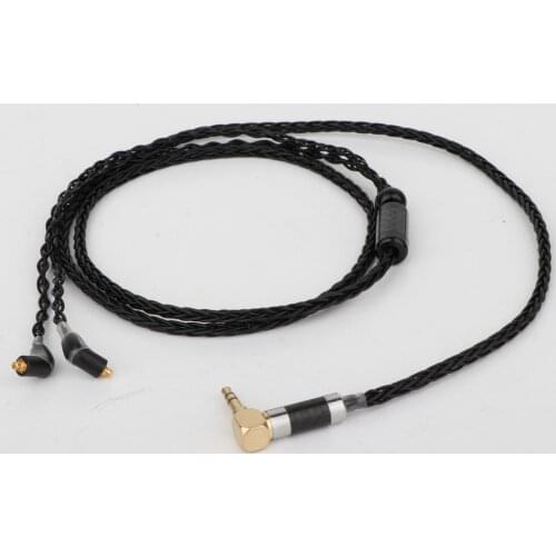 Preffair 3.5mm Right angled stereo Plug 8 Core Silver Plated OCC Earphone Cable For Etymotic ER4 XR SR ER4SR ER4XR ER3sr er3se