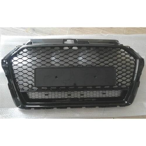 Car Front Bumper Grill Center Grille for Audi A3/S3 8V 2017 2018 2019 (Refit for RS3 Style) Car Front Bumper Grille