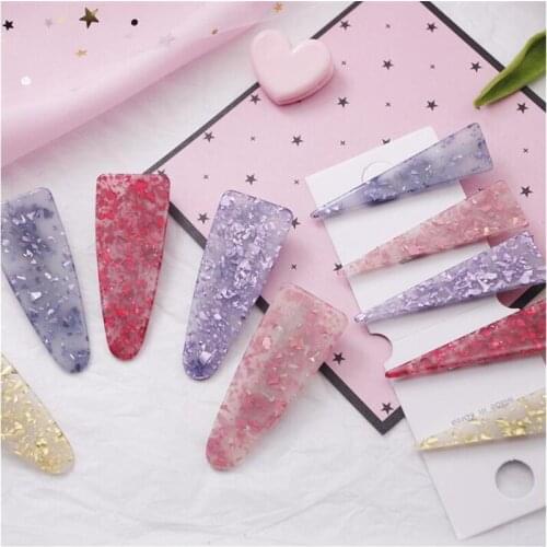 Glitter Geometric Waterdrop Acrylic Hair Clips Shiny Tin Foil Sequins Hairpins Women Girls Hairgrip Barrettes Hair Accessories