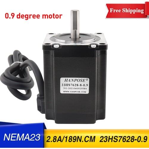 Free shipping 3PCS 4-Leads 2.8A 189N.cm 23HS7628-0.9 degree Nema23 Stepper Motor for CNC worm wheel edging machine 57 motor