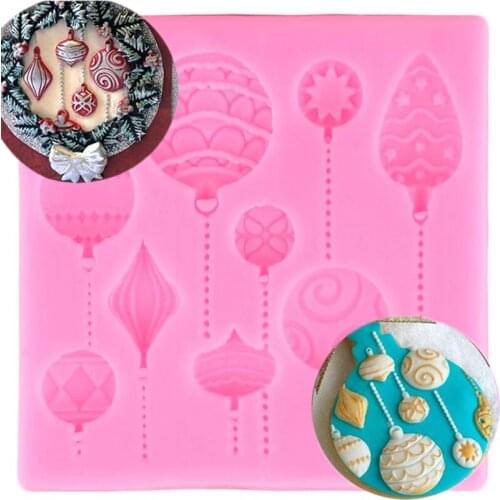 Balloon Cookie Baking Silicone Mold DIY Christmas Cake Decorating Tools Cake Border Fondant Molds Candy Clay Chocolate Mould