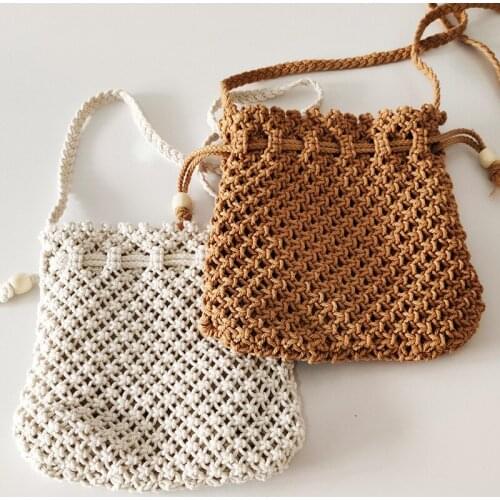 Straw Bag Women 2021 Fashion New Summer Hollow Woven Bag Female Shoulder Messenger Bag Beach Net Tote Cotton handbags purses sac