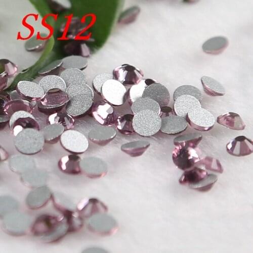 SS12 1440pcs non hot fix rhinestones light amethyst for 3d nail art decorations Free shipping