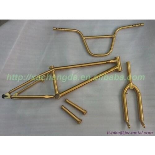 Titanium TT bicycle frame with handle bar fork and crank