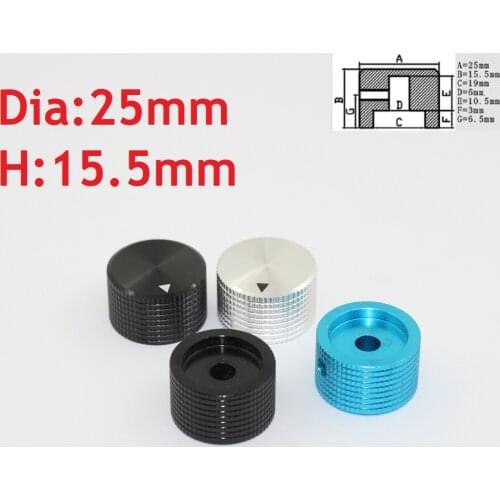 Solid Aluminum Alloy Lattice Knob Electrical Audio Visual Speaker Tube Amplifier Cabinat Potentiometer Switch Dia25 H15.5