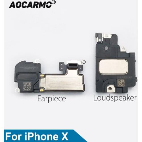 Aocarmo Top Earpiece Ear Speaker Bottom Loudspeaker Buzzer Ringer For iPhone X 10 Replacement Part