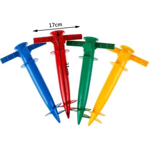 1PC Sun Beach Umbrella Stand Spike Fishing Pole Patio Parasol Ground Anchor Rain Gear Spikes Plastic Auger Holder