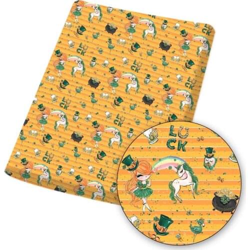 Polyester Cotton Fabric St. Patricks Day Printed Cloth Sheets DIY Dress Supplies Handmade Masks Home Textile 45*145cm 1pc