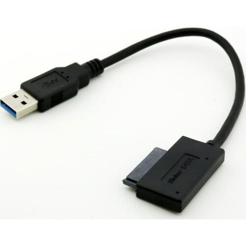 1pcs USB 3.0 to 7+6 13Pin Slimline SATA Adapter Cable for Laptop CD DVD Optical Drive