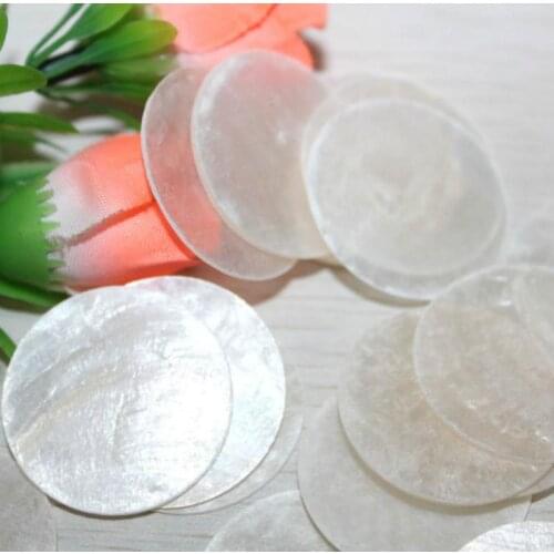 100pcs 5cm Natural transparent round shell r jewelry making bulk shell charm beads Accessories handmade jewelry diy