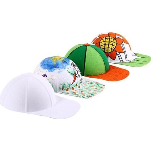100pcs DIY Hand-painted White Pulp Paper Blank Baseball Cap Hat For Kids Hip Hop Caps Party Decoration Gift ZA4619
