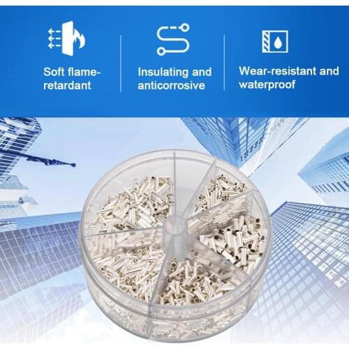 1900Pcs Insulated Low-Frequency Tube-Shape Bares Terminals Electrical Wire Crimp Connectors Automotive Wiring Tools