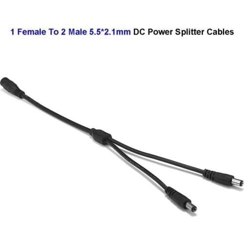 300pcs CCTV Camera 5.5*2.1mm 1 To 2 Way DC Jack Splitter Power Cable For Solar PV Plants Battery Case RGBW LED Strip Controller