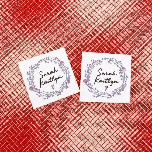 70 Custom Iron Labels, Logo or Text, Custom Design, iron on, Custom Design (TB0090)