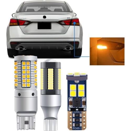 For Nissan Altima 2019 2020 Canbus Car Led Exterior Light Bulbs Front Side Marker Light+ Back Up Reversing + Turn Signal lights