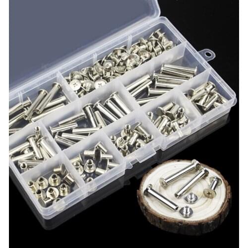Free shipping 180pcs Nickel plated books, screws, rivets, sets, albums, recipes, locks, docking sets, M5*6-30