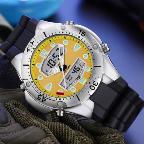Luxury Brand Sport Digital Quartz Watch Men Casual Military Watches Men Waterproof Silicone Strap Male Clock relogio masculino