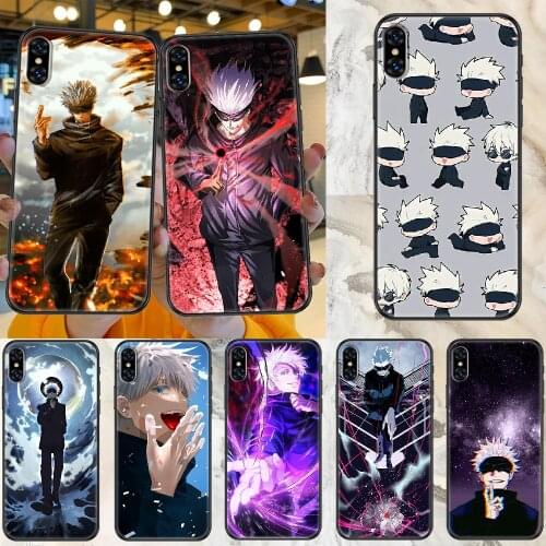 Satoru Gojo Jujutsu Kaisen Anime Phone Case Cover Hull For iphone 5 5s se 2 6 6s 7 8 12 mini plus X XS XR 11 PRO MAX black