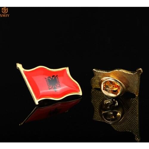 Euro Countries Enamel Jewelry Pin Albania Waving Flag Suit/Backpack/Lapel Safety Buckle Brooch Badge Jw.org Collection
