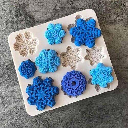 Forms DIY Silicone Baking Cake Molds Christmas Xmas Snowflake Shape Cake Mold Bakware Navidad Decoraciones Para El Hogar