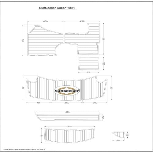 1996 Sunseeker Camargue 51” Swim Platfrom EVA Faux Teak Decking 1/4" 6mm
