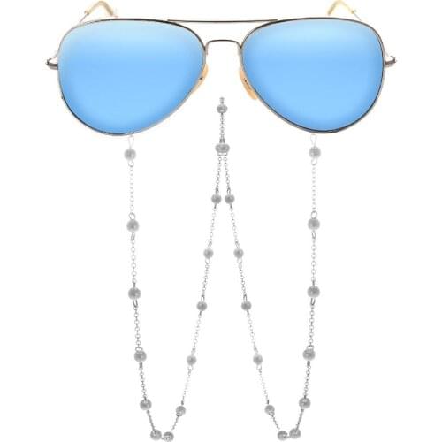 Korean Crystal Pearl Cute Smile Multicolor Beaded Mask Chain Glasses Holder Cord Lanyard with Lobster Hook