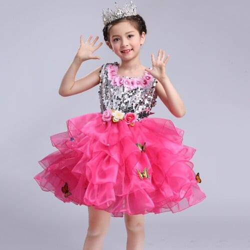 Fancy Junior Bridesmaid Dresses Sequines Flower Girl Dresses Tulle for Wedding Party Pageant Gown Ball Kids Party Dress