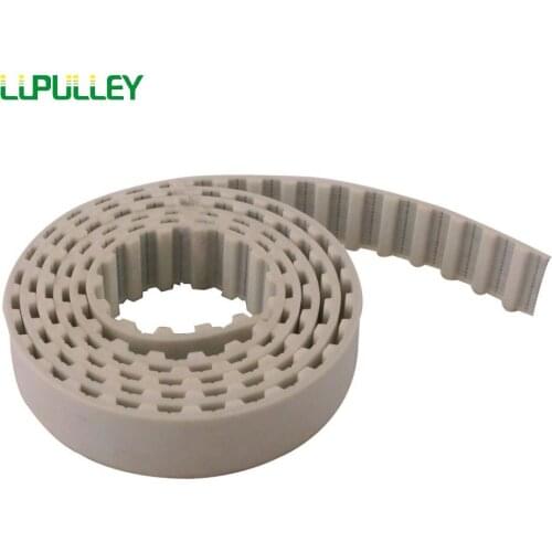LUPULLEY White PU L Open Timing Belt 1M/2M/3M/4M/5M/6M/7M/8M/9M/10M Pitch Length L-25mm Width Open Timing Belt