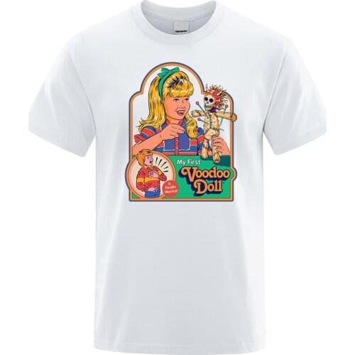 My First Voodoo Doll Comics Creativity Print T-Shirt Man Loose Oversize T-Shirt Summer Casual Tops Fashion Casual Tee Clothes