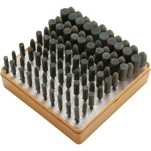 100 Pcs Assorted Sesame Grinding Head Set Elastic Sponge Grinding Cylinder&Taper Head Grinding Metal&Non-Metal Polishing Head