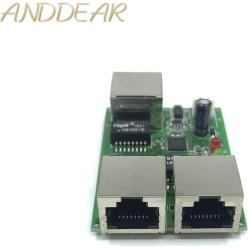 Low-cost network wiring box data conversion distance extension Mini Ethernet 3 port 10/100Mbps switch module splitter network