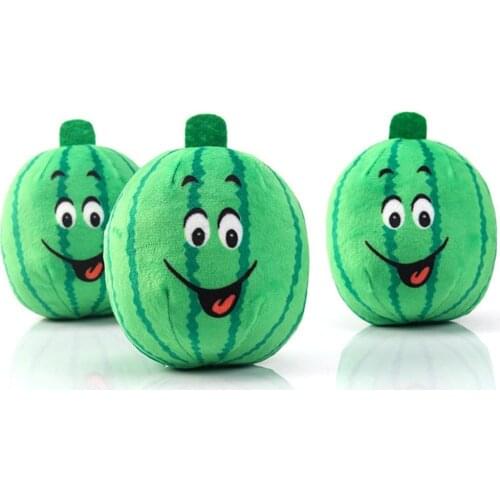 Plush Watermelon Pet Toy Cute Dog Chew Squeak Toys Puppy Interative Biting Toy Pets Teeth Clean Molar Squeaking Toys
