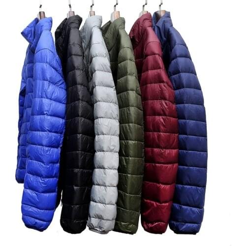 Down jacket male autumn winter men light and thin stand collar anti - season do not run hair large size to 5XL