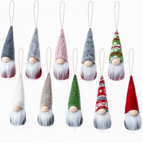 Christmas woolen pendant faceless old man dwarf stuffed figure presents Christmas pendant decoration