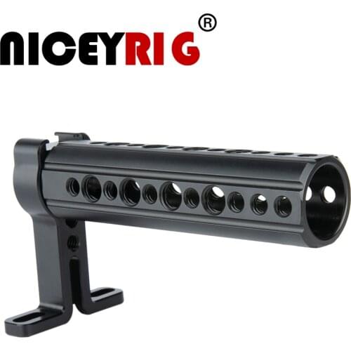 NICEYRIG Top Handle Cheese Handle Grip with Cold Shoe Base for DSLR Camera Monitor LED Light Microphone Shoe Mount Accessories