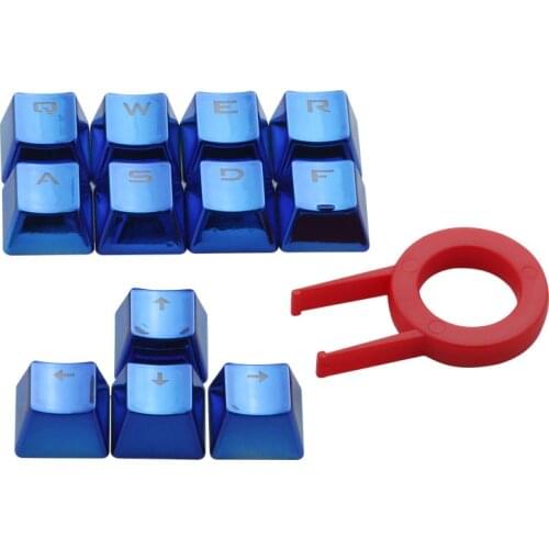 Sapphire Transparent mechanical keyboard key cap electroplated double color key cap game customized 12 key set DIY