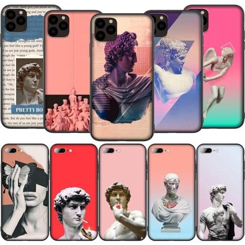 Lavaza K43 David Statue Art Silicone Soft Case for iPhone 12 Mini 11 Pro XS Max XR X 8 7 6 6S Plus 5 5S SE 2020
