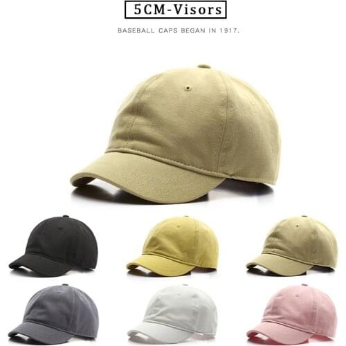 SLECKTON Cotton Baseball Cap for Women and Men 2021 Summer Short Brim Sun Hat 5CM-Visors Cap Hip Hop Casual Snapback Hats Unisex