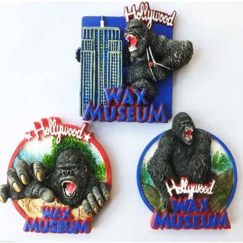 U.S. Hollywood wax museum tourist souvenirs stereo King Kong fridge magnet Gorilla soft magnetic