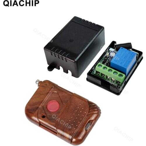 QIACHIP 433Mhz Universal Wireless RF Remote Control Switch DC 12V 10A 1CH Relay Receiver Module and 433.92 Mhz Remote Controls