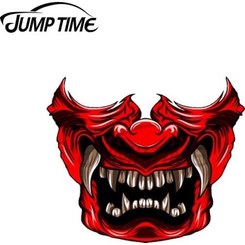 Jump Time 13 x 6.8cm For Samurai Mask Japanese Car Stickers Vinyl JDM Sunscreen Waterproof Bumper Occlusion Scratch Drift Decal