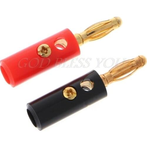 10 Pcs 4mm Gold Plated Speaker Wire Cable Screw Banana Plug Connector Adapter Dropshipping