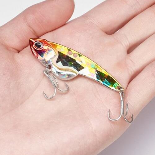 11g Artificial Jigging Metal Hard Bait Vib Spoon Balancer Spinner Painting Hook Wobbler Bait Fishing Lure Jig Vibration Tackle