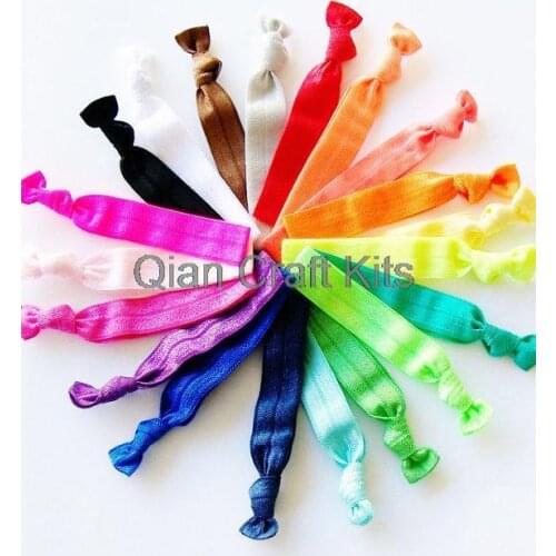 120 Hair Ties, lucky girl hair ties, elastic hair bands, ponytail holder, hair ties for girls mix colors 2.75" long