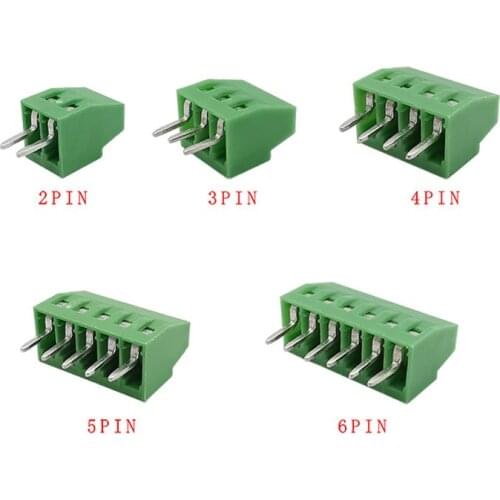 20Pcs KF128 2.54mm Pitch PCB Screw Terminal Block Connector 150V 6A PCB Mount Splice TerminalAdapter 26-18 AWG Green Color