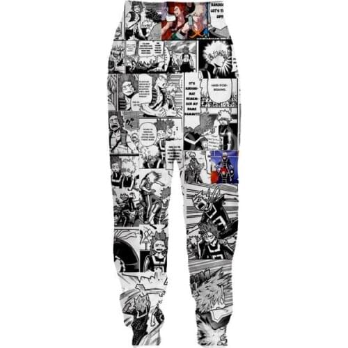 2021 Japan Kawaii Anime Cartoon My Hero Academia 3D Print Men Women Pants Casual Joggers Hip Pop Autumn Regular Sweatpants