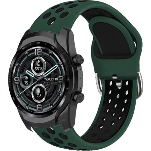 22mm Silicone Strap For Ticwatch Pro 3 GPS/Pro 2020/E2/S2/GTX Smart Watch Band Sport 20mm Wrist Bracelet For Ticwatch E 2 Correa